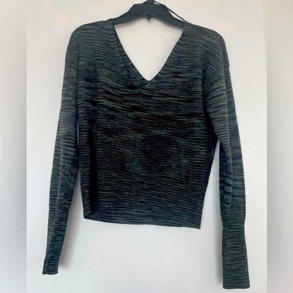 NWT OPEN EDIT Green black sweater top - Picture 2 of 4
